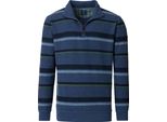 Redmond Casual Uomo Maglia Troyer Cerniera Comfort Blu A Righe L