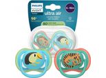 Philips Avent Succhietto SCF087/11 Ultra Air, Succhietto Classico Per Neonati, Ortodontico, In Silicone, Bambino/ Bambina