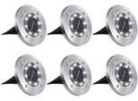Spot A Terra Solare A Led - Set Di 6 - Illuminazione Da Giardino A Energia Solare - 10 Ore Di Luce - Impermeabile - Luci A Terra Solari In Acciaio Inox - Illuminazione Del Sentiero