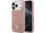 Etui Guess Glitter Triangle Logo Magsafe Do Iphone 17 Pro RóżOwy