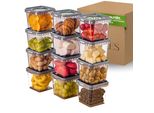 Contenitori Viwares Da 0,4 L In Set Da 12 - Ermetici E Congelatori - Contenitori Impilabili Con Coperchio - Contenitori Per Alimenti, Snack, Cucina E Conservazione