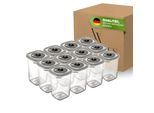 Set Di Barattoli Per Spezie Viware – 12 Barattoli Con Coperchio Dosatore – Senza Bpa, Lavabili In Lavastoviglie, Trasparenti – Ideali Come Spargispezie, Organizer Da Cucina, Per Pepe Ed Erbe Aromatiche