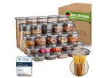 Contenitori Per Alimenti Con Coperchio Viware, Set Da 25 Contenitori Ermetici Senza Bpa, Contenitori Per Cereali E Farina Da Cucina, Pratici Organizer Da Cucina, Contenitori Per Conservare Gli Alimenti Freschi