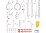 Set Di Distillazione Da Laboratorio 1L 3.3 Boro - 32 Pezzi Attrezzatura Per Vetreria - Set Di Distillazione Professionale 1L 3,3 Boro - Kit Di Accessori Per Vetreria Da 32 Pezzi