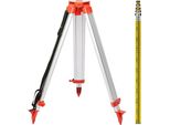 Dispositivi Di Misurazione Laser Di Livellamento Laser A Rotazione - Asta Di Lunghezza 5M E Treppiede In Alluminio Da 1,65 M - Laser A Rotazione Su Treppiede