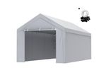 Telone Per Garage 3 X 6 M, Impermeabile E Protetto Dai Raggi Uv, Bianco - Facile Installazione Con Cinghie Di Tensione - Tenda Per Garage Carport