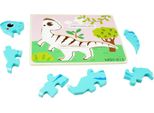 Puzzle In Legno Colorato Del Dinosauro Corythosaurus