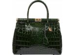 Borsa Italiana Da Donna Vera Pelle Pelle Naturale Verde Shopper