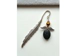 Segnalibro Grande Angelo Grande Nero Lava Vulcanica Ematite