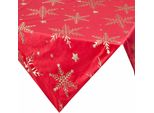 Eurofirany | Tovaglia - Tovaglia Di Natale - 85 X 85 Cm - Rosso Oro - Motivo Fiocco Di Neve - Tovaglia Di Natale - Natale