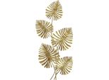 Set Decorativo Da Parete Fortuna Lai In Metallo, Superficie Laccata, Forma A Foglia, Colore Oro
