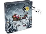 1.01 Scatola Sonora Natalizia - Circa 12 X 12 Cm - Scatola Musicale Con Rilevatore Di Movimento Che Suona Buon Natale