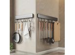 Appendiabiti Da Cucina Appendiabiti Da Cucina In Alluminio Appendiabiti Da Cucina Appendiabiti Da Parete Appendiabiti 30/40/50 Cm Con 6/8/10 Ganci (50 Cm 10 Ganci)