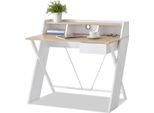Scrivania Nives - Bianco / Rovere Sonoma