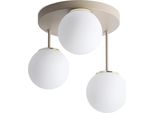 Lampada Da Soffitto Florence Cashmere-Oro A 3 Luci Con Paralumi Bianchi E14 – Illuminazione Elegante Per Il Soggiorno