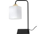Lampada Da Comodino Riffle Nera E Dorata A 1 Luce Con Paralume Cubico Bianco E27: Elegante Lampada Per La Camera Da Letto