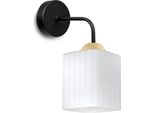 Lampada Da Parete Riffle Nera E Dorata A 1 Luce Con Paralume Cubico Bianco E27: Elegante Lampada Da Parete Per Un'illuminazione Moderna