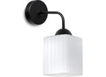 Lampada Da Parete Riffle Nera A 1 Luce Con Paralume Cubico Bianco E27 – Elegante Lampada Da Parete Per Interni Moderni