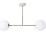 Lampada Da Soffitto Siena Cashmere-Oro A 2 Luci Con Paralumi Bianchi E14 – Illuminazione Elegante Per Il Soggiorno