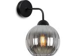 Lampada Da Parete Costa Nera A 1 Luce Con Sfera Color Grafite E27 – Elegante Lampada Da Parete Per Un'illuminazione Moderna