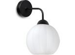 Lampada Da Parete Costa Nera A 1 Luce Con Sfera Bianca E27 – Lampada Da Parete Moderna Per Un'illuminazione Elegante
