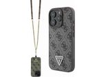 Guess GUHCP16XP4TDSCPW Iphone 16 Pro Max 6,9" Marrone Custodia Rigida In Pelle Logo Strass Crossbody Protettiva"