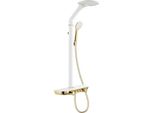 Mexen Bolt Set Doccia Montato Esternamente Con Soffione E Miscelatore, Bianco/Oro - 78108-25