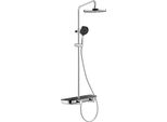 Mexen Axis Set Doccia Esterno Con Soffione E Rubinetto, Cromo/Nero - 78112-71