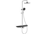 Mexen Exxo Set Doccia Montato Esternamente Con Soffione E Miscelatore, Cromo/Nero - 78113-71
