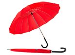 Stockregenschirm EUROSCHIRM Metropolitan, rot, Damen, rot, Bezug: 100% Polyester, uni, Regenschirme, mit 16 Segmenten und eleganter Dachwölbung