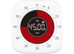 Timer Digitale Visivo Ricaricabile 60 Minuti Conto Alla Rovescia Bambini Studio Scrivania Orologio Silenzioso Bianco