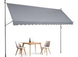 Tenda Da Sole Per Balcone Tenda A Morsetto Con Manovella 450X120Cm - Grigio Tenda Da Sole - Protezione Uv - Resistente Alle Intemperie - Protezione Solare Per Balcone