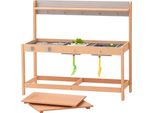 Cucina Da Gioco Per Bambini Ottimizzata In Legno - Cucina Di Fango Con Accessori - Divertimento All'aperto - Dimensioni: 1000X360X885Mm