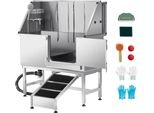 Vasca In Acciaio Inox Per La Toelettatura Dei Cani Stazione Di Lavaggio Per Cani - Porta Destra 1270X580X1495Mm - Stazione Di Lavaggio Per Cani In Acciaio Inox