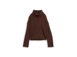 Tom Tailor Damen Oversize Rollkragenpullover, Braun, Meliert, Gr. Xxxl