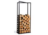 Porta Legna Luis In Acciaio Grezzo 40 X 120 Cm