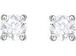 Borchie Swarovski 5408436 Attract Round, Bianco, Rodiato