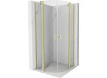 Mexen Mist Cabina Doccia Semicircolare Apribile 80 X 80 Cm, Trasparente, Oro Spazzolato - 8A32-080-080-55-00
