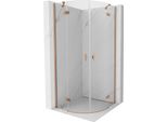 Mexen Mist Cabina Doccia Semicircolare A Battente 80 X 80 Cm, Trasparente, Rame Spazzolato - 8A33-080-080-65-00