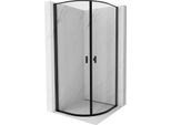 Mexen Mist Cabina Doccia Semicircolare Battente 80 X 80 Cm, Cornice Nera, Nero - 8A31-080-080-70-70