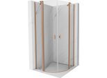 Mexen Mist Cabina Doccia Semicircolare Battente 80 X 80 Cm, Trasparente, Rame Spazzolato - 8A32-080-080-65-00