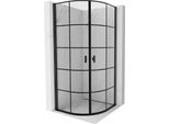 Mexen Mist Cabina Doccia Semicircolare Con Porta Battente 80 X 80 Cm, Griglia Nera, Nero - 8A31-080-080-70-77