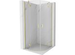 Mexen Mist Cabina Doccia Semicircolare A Battente 80 X 80 Cm, Trasparente, Oro Spazzolato - 8A33-080-080-55-00