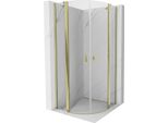 Mexen Mist Cabina Doccia Semicircolare Apribile 80 X 80 Cm, Trasparente, Oro - 8A32-080-080-50-00