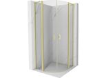 Mexen Mist L Cabina Doccia Semicircolare A Battente 80 X 80 Cm, Trasparente, Oro Spazzolato - 8A32L-080-080-55-00