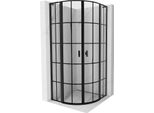 Mexen Mist L Cabina Doccia Semicircolare A Battente 80 X 80 Cm, Griglia Nera, Nero - 8A32L-080-080-70-77