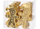 Decorazione Magichome Natale, Set, 12 Pz, 8 Cm, Omino Di Pan Di Zenzero, Oro, Per Albero Di Natale