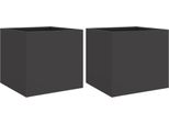 Vidaxl Fioriera 2 Pezzi Nera 32X30X29 Cm In Acciaio