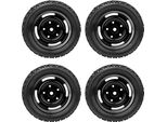 Metallo 4 Fori A Forma Di U Pneumatici Pneumatici In Gomma Cerchi In Lega Di Alluminio Fit Per Mn D90 MN-91 FJ-45 (Nero MN-024BL) (Nero MN-024BL)