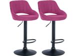 Set Di 2 Sgabelli Da Bar In Tessuto Milet, Colore:Nero, Struttura In Metallo Cromato